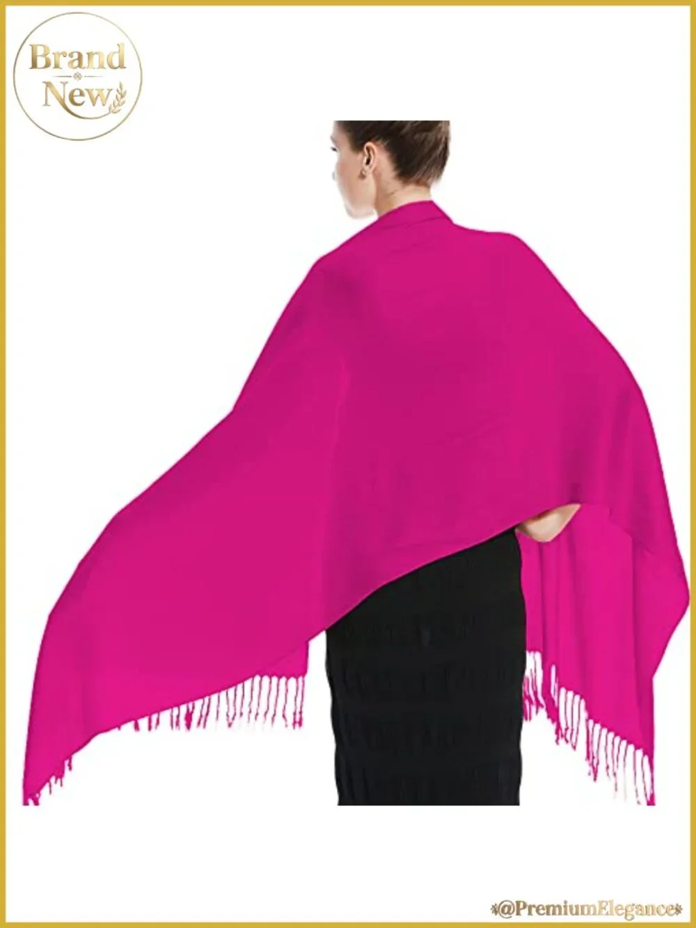 Silky Viscose Pashmina Shawl Wrap Scarf with Tassels for Weddings